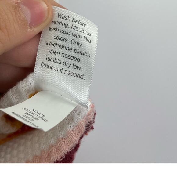 SO Goods for Life stripped collared cropped waffle blouse size Medium - Picture 8 of 11